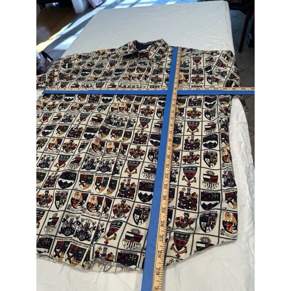 Vintage Tommy Hilfiger Men's M  University Crest Print Shirt Colleges 1990s 90's - Picture 8 of 8